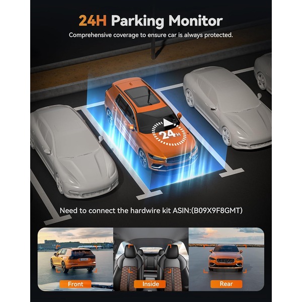 WOLFBOX X5 3 Channel 4K Dash Cam - STARVIS 2 IMX678, 4K+2.5K+1080P