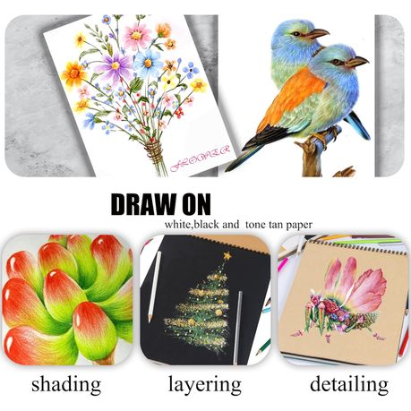 KALOUR 132 Color Pencil Set in Nylon Case - Complete Art Kit for Sketching