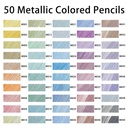 KALOUR 50 Metallic Color Pencil Set in Nylon Case Vibrant Metallic Colors