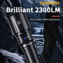 SUPERFIRE R1-G High-Power LED Flashlight - 36W Rechargeable Torch with Zoom
