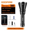 GODFIRE TF01 High-End LED Flashlight - 1371 Lumens, 1000m Beam Distance