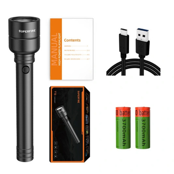 SUPERFIRE Y16 Flashlight - 1700 Lumens, USB-C Rechargeable, 5 Light Modes