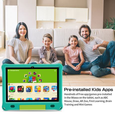 PRITOM Learning Kids Tablet 10.1" HD - 3GB RAM, 64GB Storage, WiFi - Green