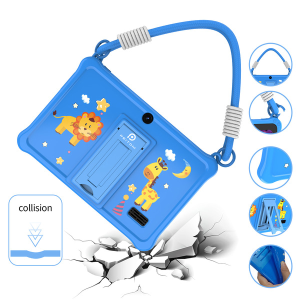 PRITOM Kids Adventure Tablet 7" - 2GB RAM, 32GB Storage, Parental Controls - Blue