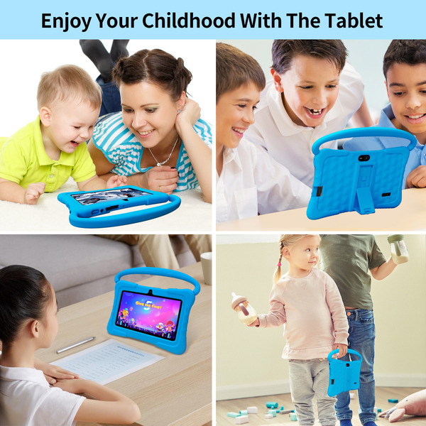 PRITOM Kids Smart Tablet 7" WiFi | 2GB RAM, 32GB Storage, Parental Controls - Blue