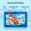 Pritom Smart Tablet for Kids 10" WiFi 4GB RAM 128GB ROM Parental Control - Blue