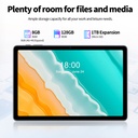 Pritom 11" Smart Tablet 4GB RAM 124GB ROM, Android 14, 18W Quick Charge