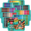 KALOUR 240 Professional Colored Pencils Artists Soft Core Vibrant Color