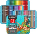 KALOUR 72 Premium Colored Pencils, Artists Soft Core Vibrant Color