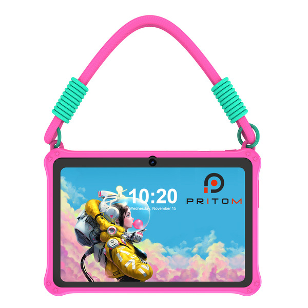 PRITOM Kids Adventure Tablet 7" - 2GB RAM, 32GB Storage, Parental Controls - Pink