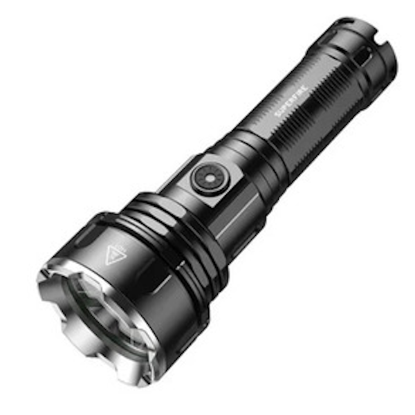 SUPERFIRE R3 Rechargeable LED Flashlight - 2700 Lumens, 36W, 5 Light Modes