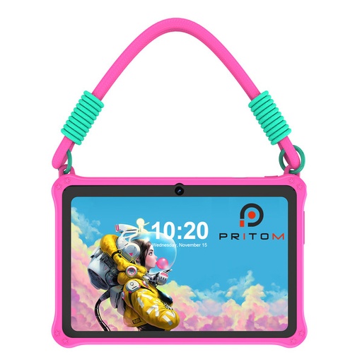 [6409] PRITOM Kids Adventure Tablet 7" - 2GB RAM, 32GB Storage, Parental Controls - Pink