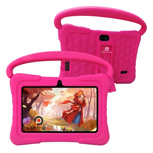 [6412] PRITOM Kids Smart Tablet 7" WiFi | 2GB RAM, 32GB Storage, Parental Controls - Pink