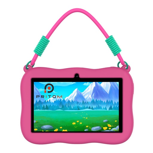 [6415] Pritom Smart Kids Panda Tablet 7" WiFi Parental Control 2GB RAM, 32GB ROM - Pink