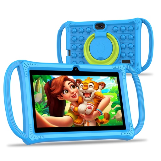 [7008] PRITOM K7 Pro Kids Tablet - 7" 4GB RAM, 32GB ROM, Case with Side Handles - Blue