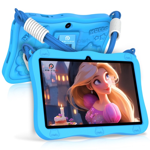 [7226] Pritom K7 Pro Pig 7" Kids Tablet - 3GB+5GB RAM, 32GB ROM, Parental Controls - Blue